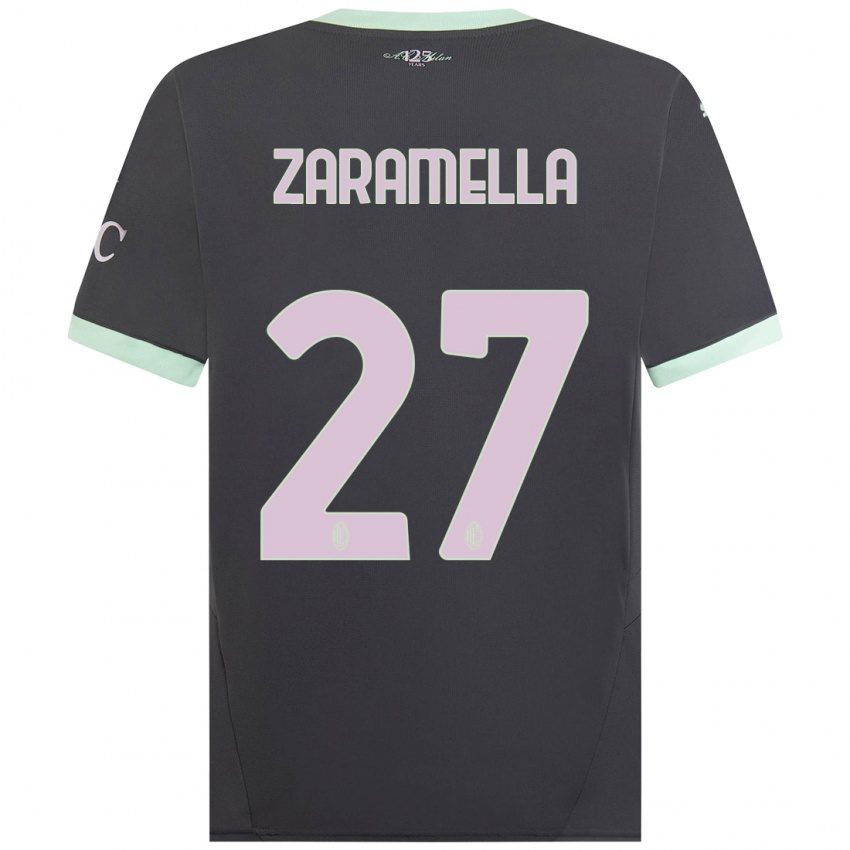 Férfi Mattia Zaramella #27 Szürke Harmadik Számú Jersey 2024/25 Mez Póló Ing