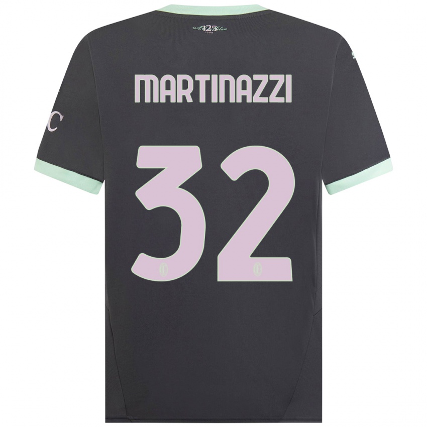 Férfi Luca Martinazzi #32 Szürke Harmadik Számú Jersey 2024/25 Mez Póló Ing