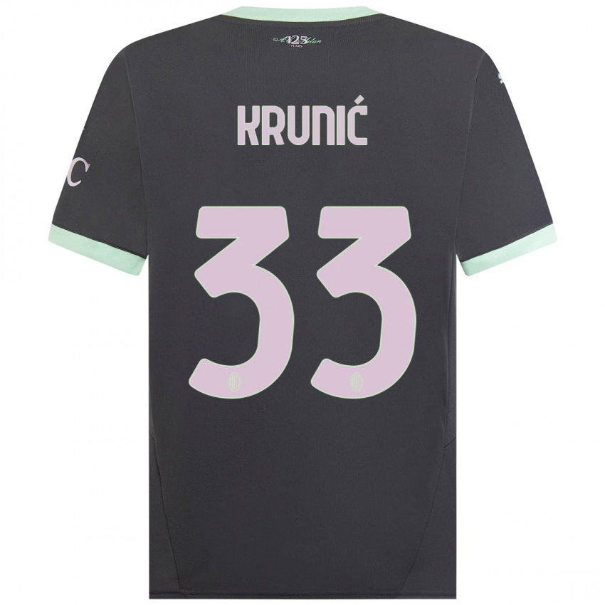 Férfi Rade Krunic #33 Szürke Harmadik Számú Jersey 2024/25 Mez Póló Ing