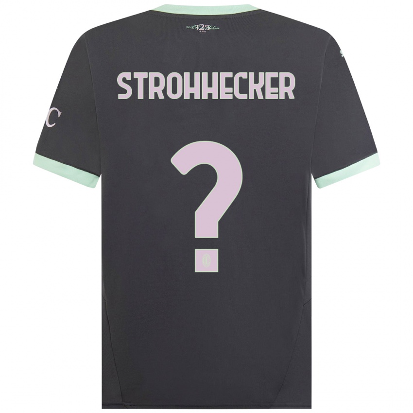 Férfi Riccardo Strohhecker #0 Szürke Harmadik Számú Jersey 2024/25 Mez Póló Ing