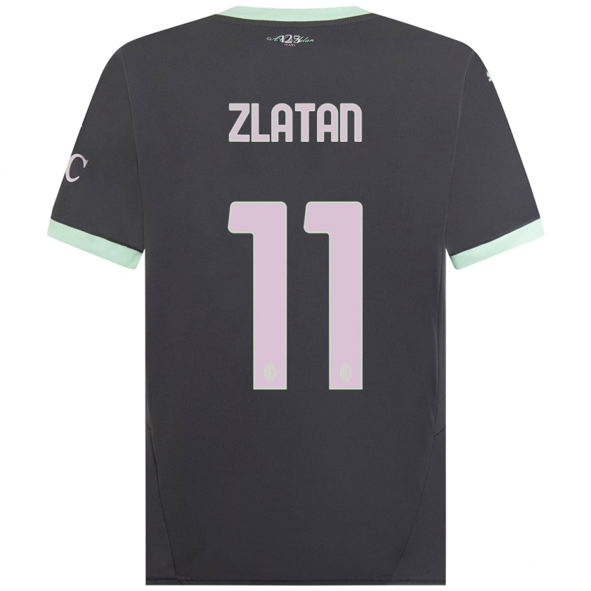 Férfi Zlatan Ibrahimovic #11 Szürke Harmadik Számú Jersey 2024/25 Mez Póló Ing