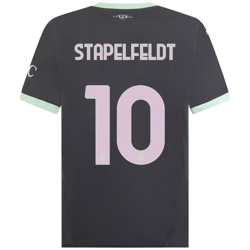 Férfi Nina Stapelfeldt #10 Szürke Harmadik Számú Jersey 2024/25 Mez Póló Ing