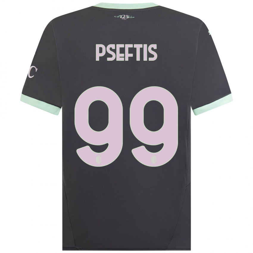 Férfi Fotios Pseftis #99 Szürke Harmadik Számú Jersey 2024/25 Mez Póló Ing