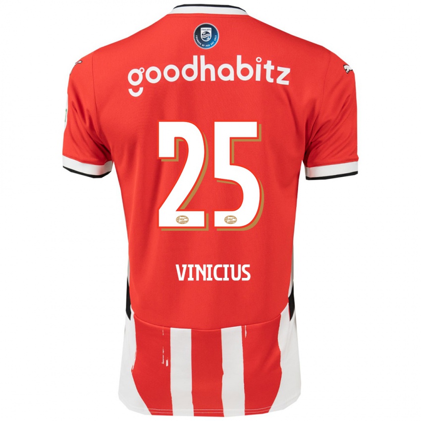 Női Carlos Vinicius #25 Piros Fehér Hazai Jersey 2024/25 Mez Póló Ing