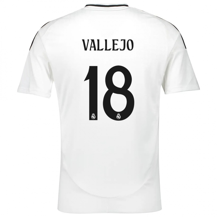 Női Jesus Vallejo #18 Fehér Hazai Jersey 2024/25 Mez Póló Ing