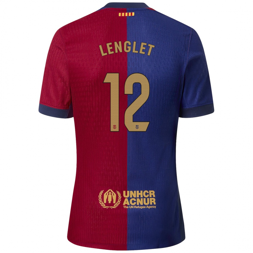 Női Clement Lenglet #12 Kék Piros Hazai Jersey 2024/25 Mez Póló Ing