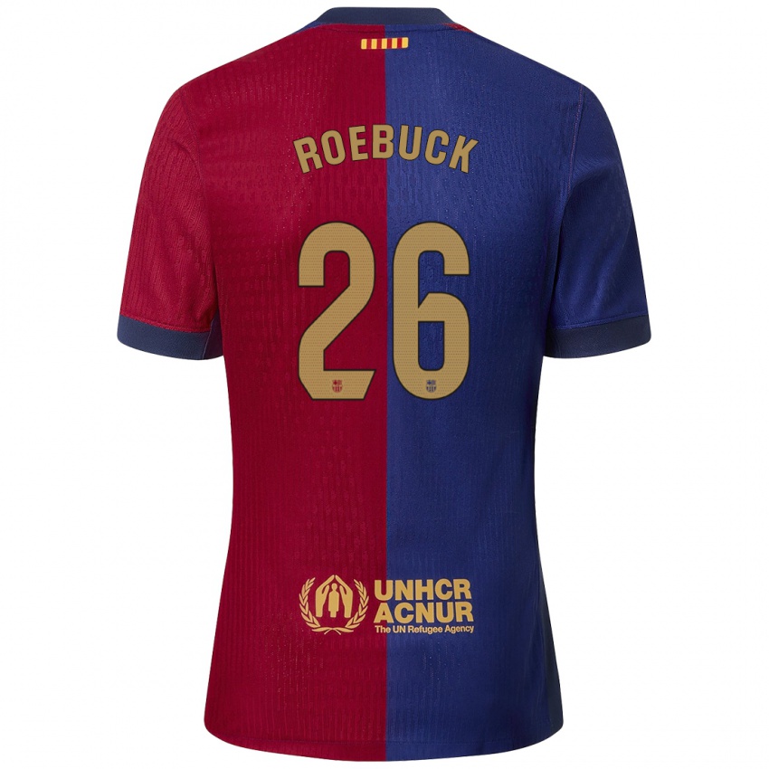 Női Ellie Roebuck #26 Kék Piros Hazai Jersey 2024/25 Mez Póló Ing