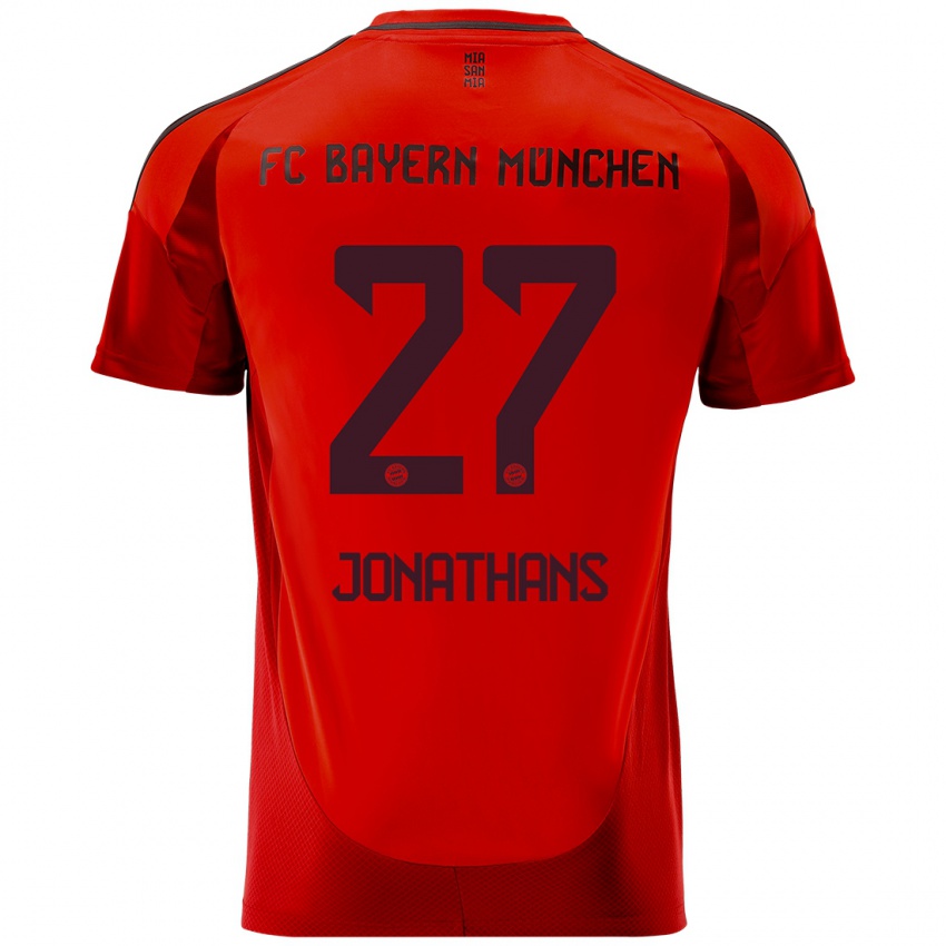 Női David Jonathans #27 Piros Hazai Jersey 2024/25 Mez Póló Ing