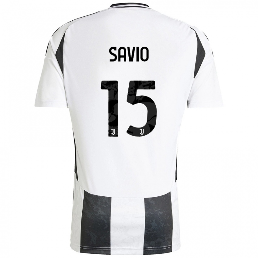 Női Federico Savio #15 Fehér Fekete Hazai Jersey 2024/25 Mez Póló Ing