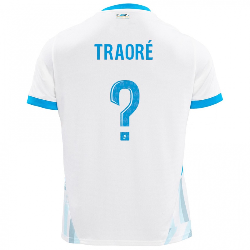 Női Soumaïla Traoré #0 Fehér Ég Kék Hazai Jersey 2024/25 Mez Póló Ing