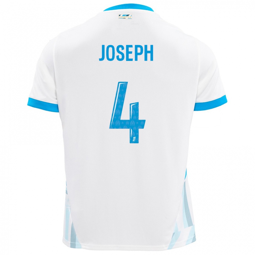 Női Tabita Joseph #4 Fehér Ég Kék Hazai Jersey 2024/25 Mez Póló Ing