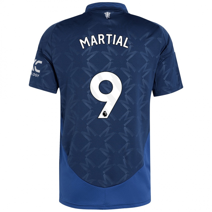 Női Anthony Martial #9 Indigó Idegenbeli Jersey 2024/25 Mez Póló Ing