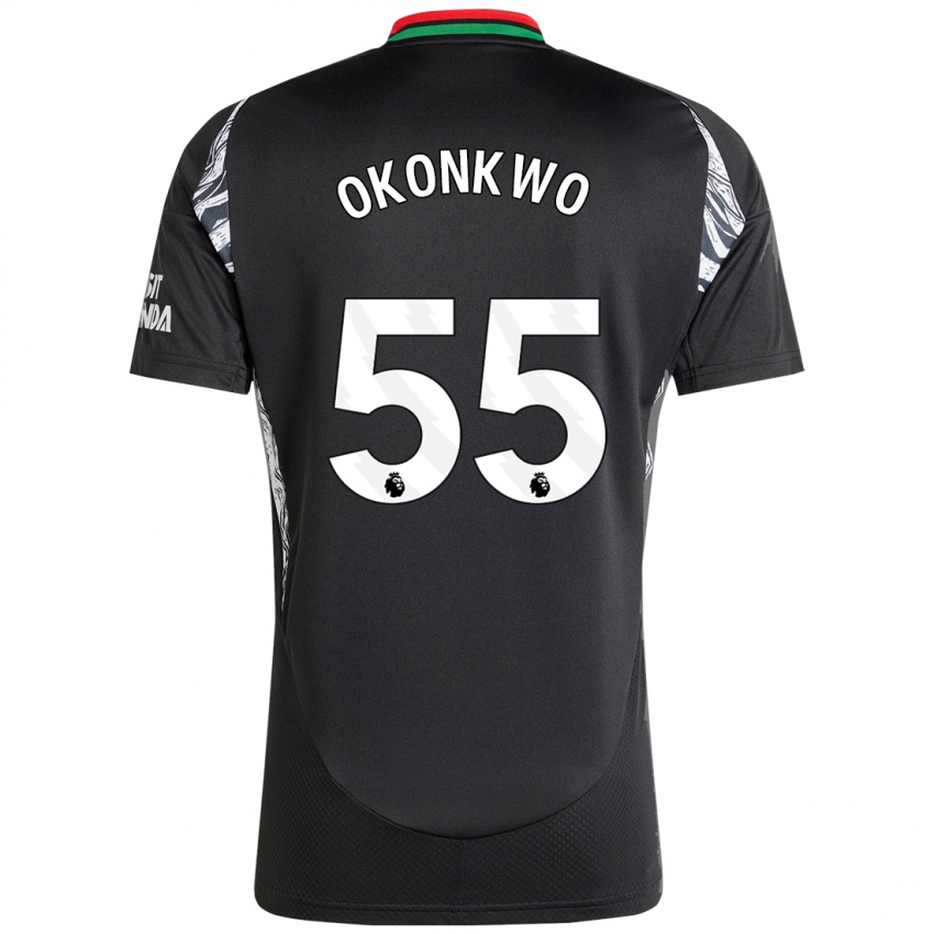 Női Brian Okonkwo #55 Fekete Idegenbeli Jersey 2024/25 Mez Póló Ing