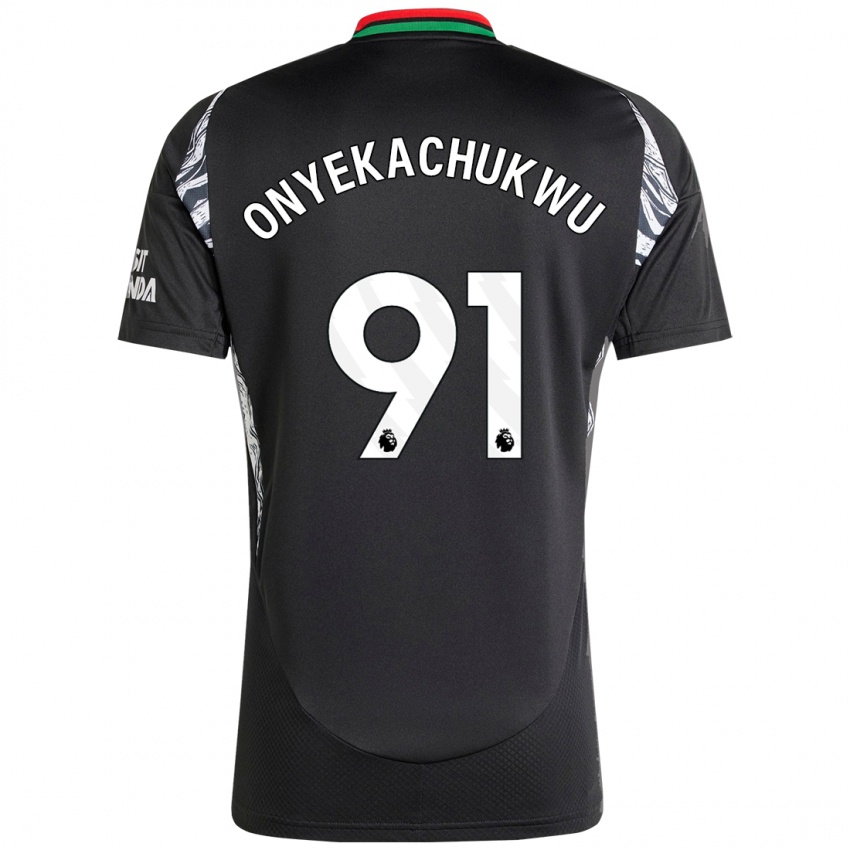 Női Samuel Onyekachukwu #91 Fekete Idegenbeli Jersey 2024/25 Mez Póló Ing