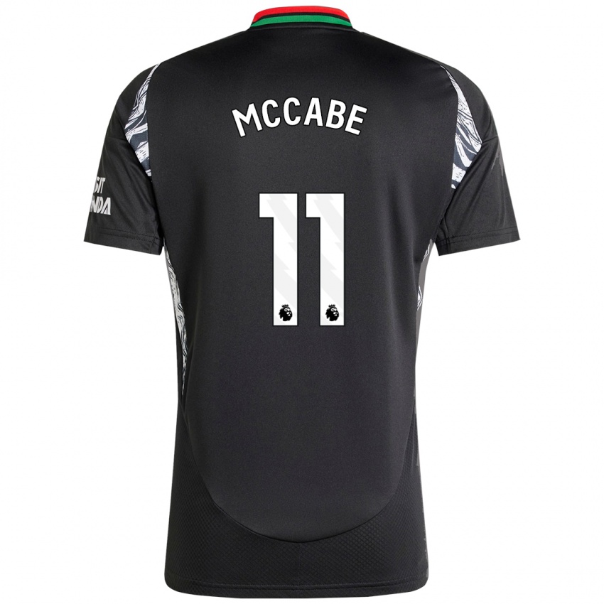 Női Katie Mccabe #11 Fekete Idegenbeli Jersey 2024/25 Mez Póló Ing