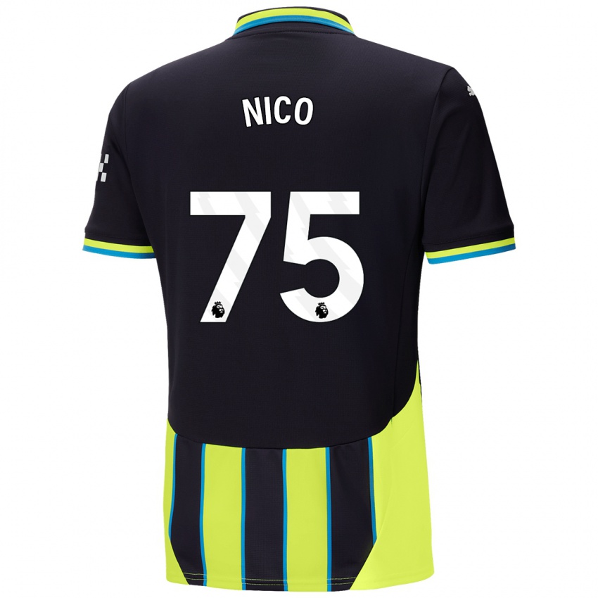 Női Nico O'reilly #75 Kék Sárga Idegenbeli Jersey 2024/25 Mez Póló Ing