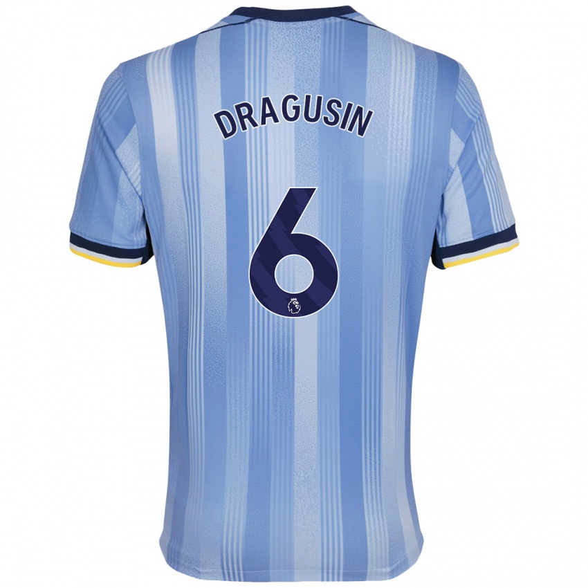 Női Radu Drăgușin #6 Világoskék Idegenbeli Jersey 2024/25 Mez Póló Ing