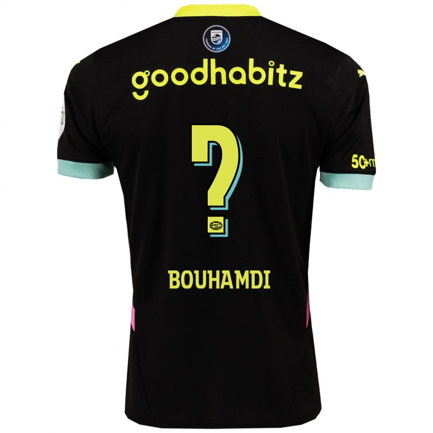 Női Amir Bouhamdi #0 Fekete Sárga Idegenbeli Jersey 2024/25 Mez Póló Ing