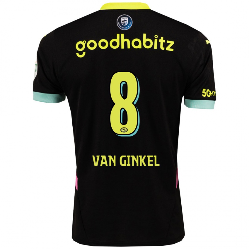 Női Marco Van Ginkel #8 Fekete Sárga Idegenbeli Jersey 2024/25 Mez Póló Ing