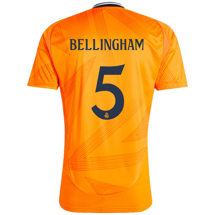 Női Jude Bellingham #5 Narancs Idegenbeli Jersey 2024/25 Mez Póló Ing