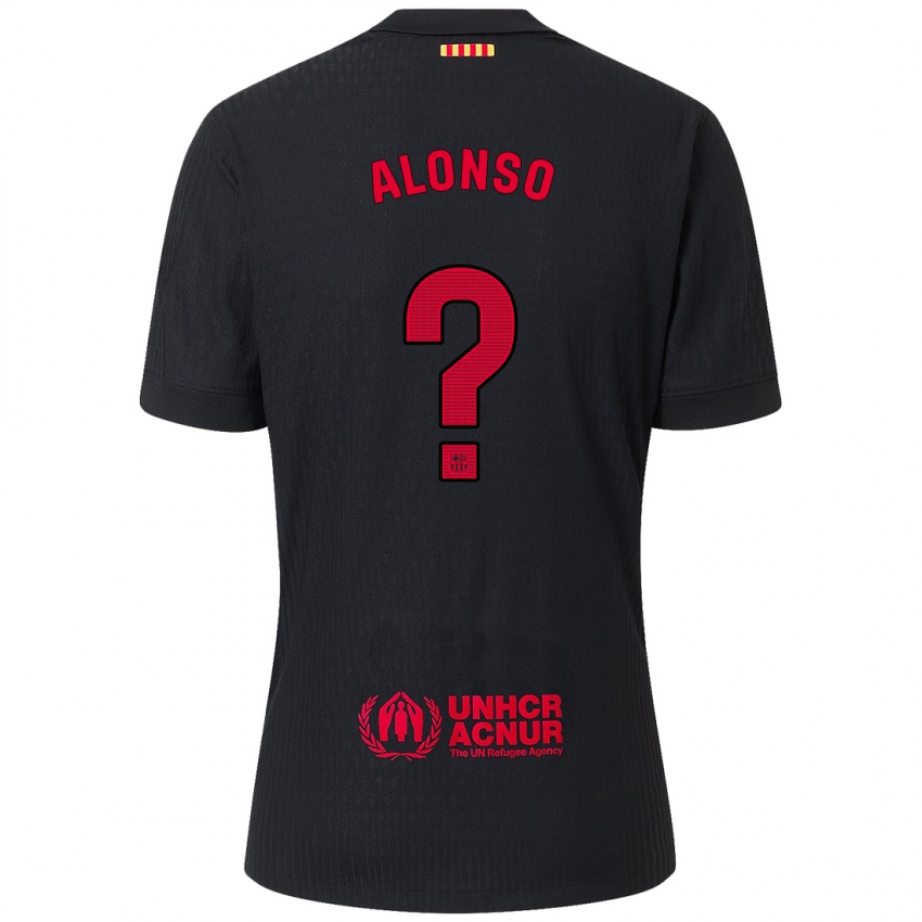 Női Aáron Alonso #0 Fekete Piros Idegenbeli Jersey 2024/25 Mez Póló Ing