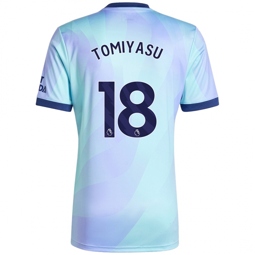 Női Takehiro Tomiyasu #18 Aqua Harmadik Számú Jersey 2024/25 Mez Póló Ing