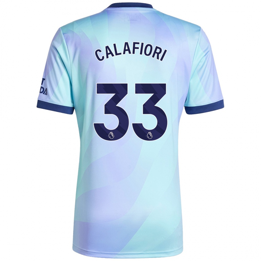 Női Riccardo Calafiori #33 Aqua Harmadik Számú Jersey 2024/25 Mez Póló Ing