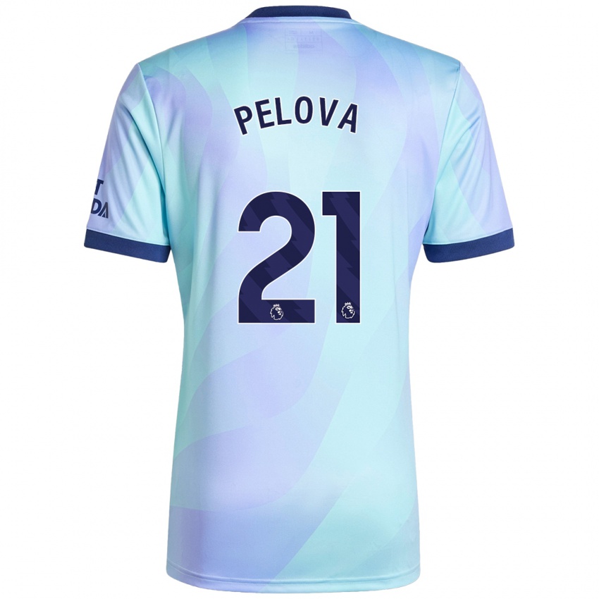 Női Victoria Pelova #21 Aqua Harmadik Számú Jersey 2024/25 Mez Póló Ing