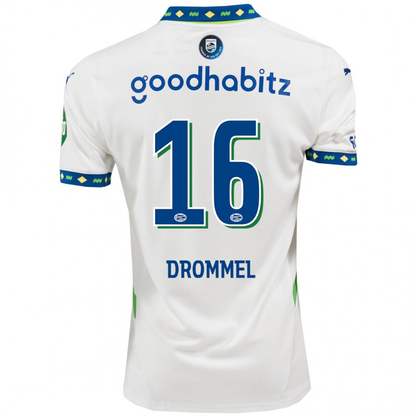 Női Joël Drommel #16 Fehér Sötétkék Harmadik Számú Jersey 2024/25 Mez Póló Ing