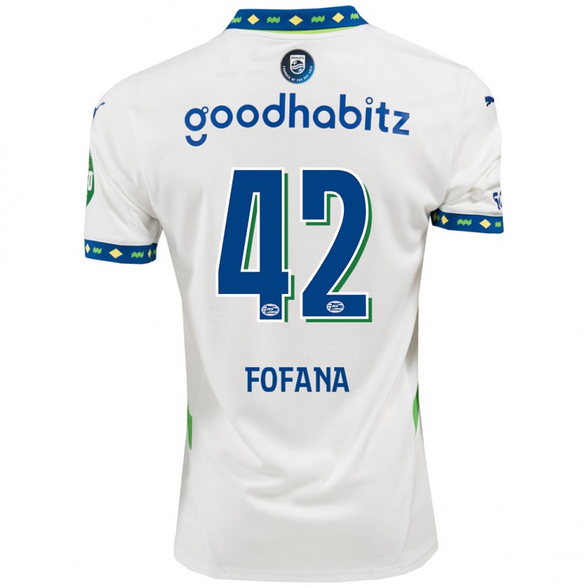 Női Fodé Fofana #42 Fehér Sötétkék Harmadik Számú Jersey 2024/25 Mez Póló Ing