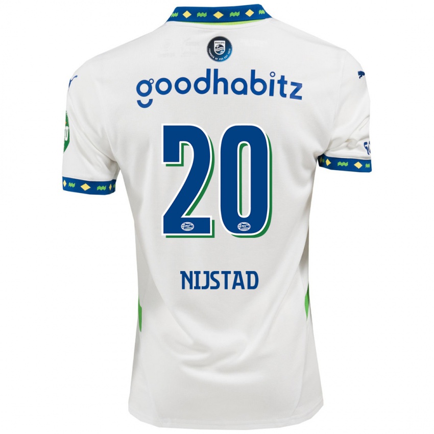 Női Nina Nijstad #20 Fehér Sötétkék Harmadik Számú Jersey 2024/25 Mez Póló Ing