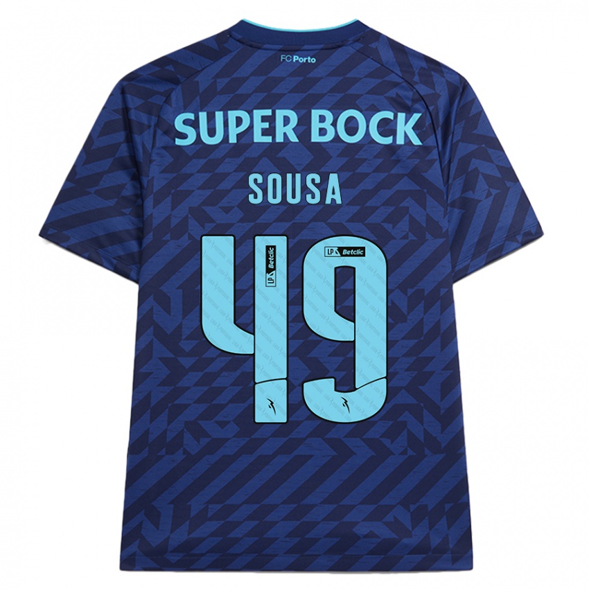 Női Gonçalo Sousa #49 Sötétkék Harmadik Számú Jersey 2024/25 Mez Póló Ing