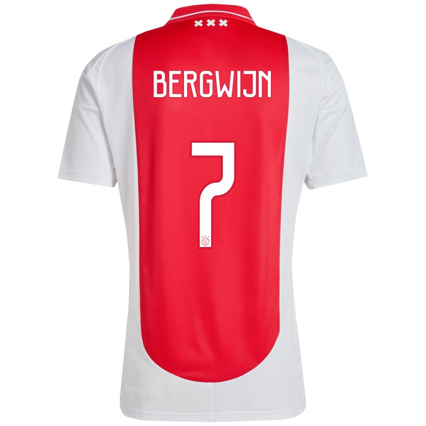 Gyermek Steven Bergwijn #7 Piros Fehér Hazai Jersey 2024/25 Mez Póló Ing