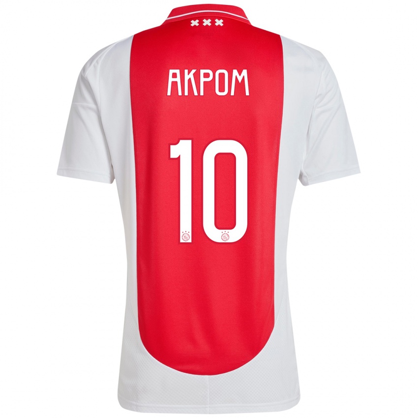 Gyermek Chuba Akpom #10 Piros Fehér Hazai Jersey 2024/25 Mez Póló Ing