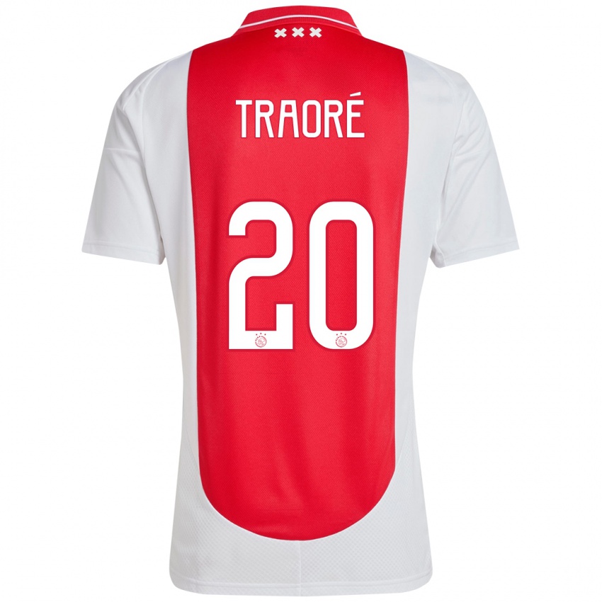 Gyermek Bertrand Traoré #20 Piros Fehér Hazai Jersey 2024/25 Mez Póló Ing