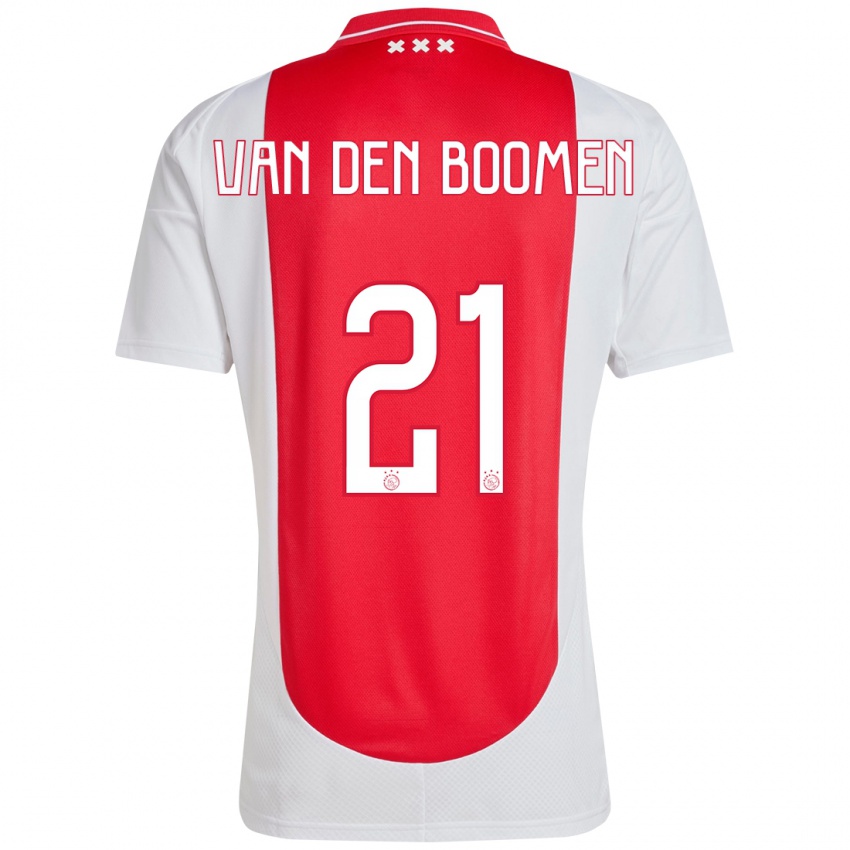 Gyermek Branco Van Den Boomen #21 Piros Fehér Hazai Jersey 2024/25 Mez Póló Ing