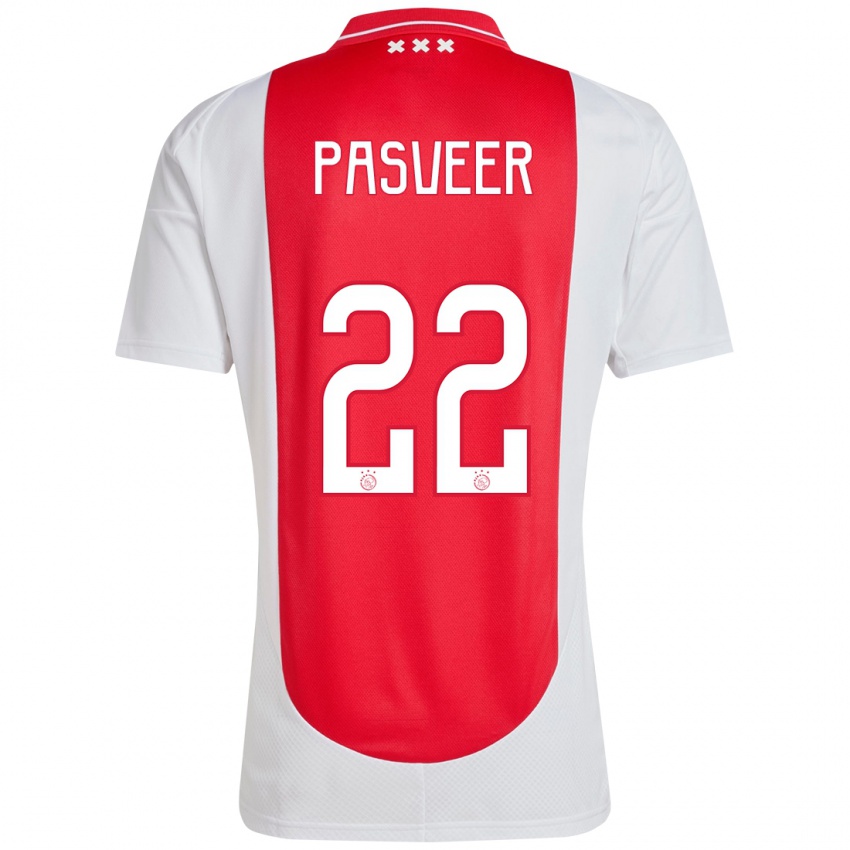 Gyermek Remko Pasveer #22 Piros Fehér Hazai Jersey 2024/25 Mez Póló Ing