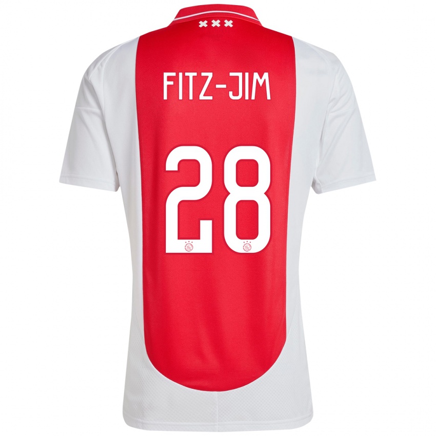 Gyermek Kian Fitz-Jim #28 Piros Fehér Hazai Jersey 2024/25 Mez Póló Ing