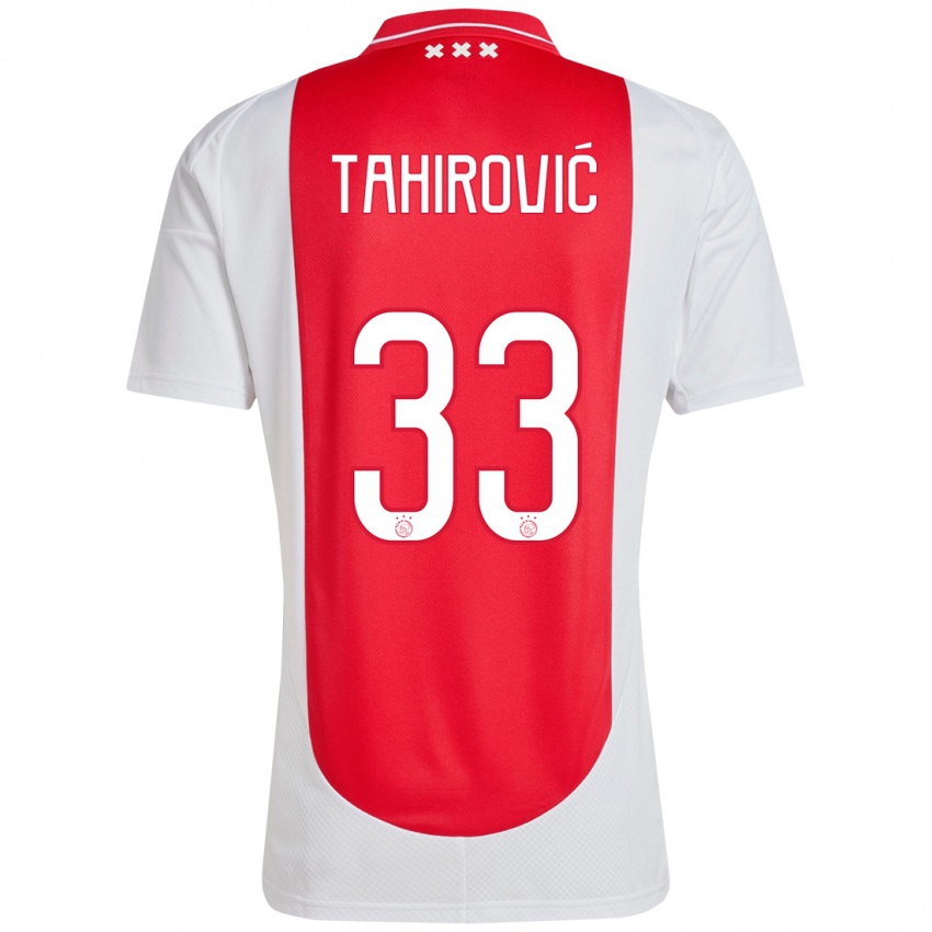 Gyermek Benjamin Tahirovic #33 Piros Fehér Hazai Jersey 2024/25 Mez Póló Ing