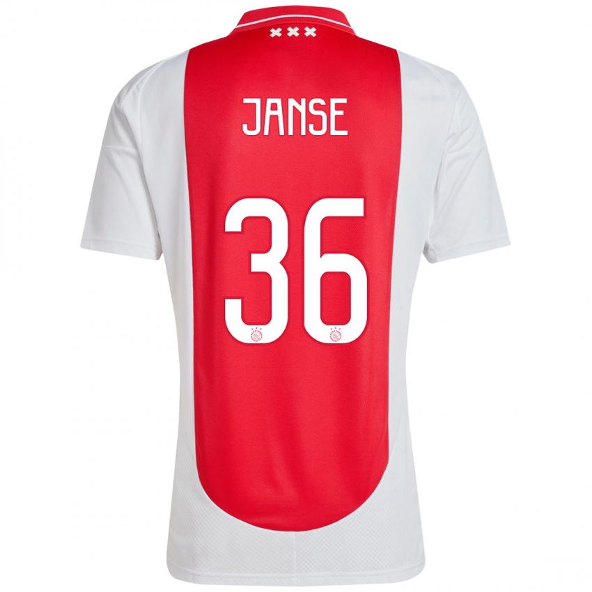 Gyermek Dies Janse #36 Piros Fehér Hazai Jersey 2024/25 Mez Póló Ing