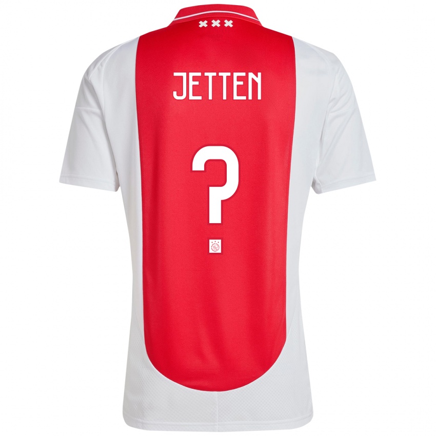 Gyermek Lucas Jetten #0 Piros Fehér Hazai Jersey 2024/25 Mez Póló Ing