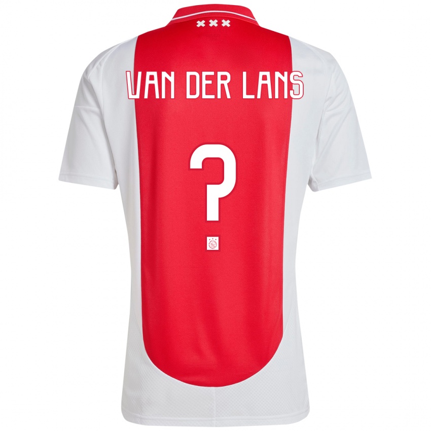 Gyermek Mylo Van Der Lans #0 Piros Fehér Hazai Jersey 2024/25 Mez Póló Ing