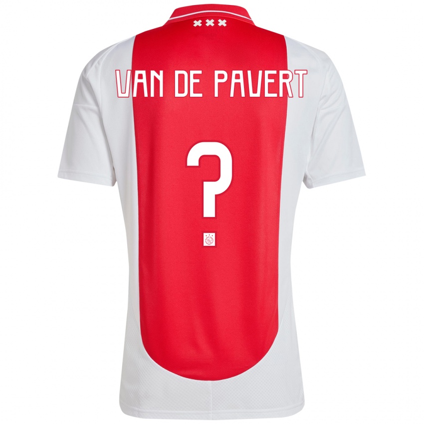 Gyermek Ryan Van De Pavert #0 Piros Fehér Hazai Jersey 2024/25 Mez Póló Ing