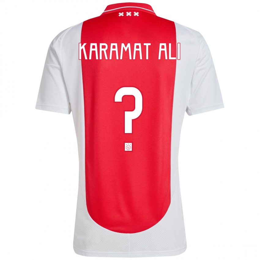 Gyermek Yaïr Karamat Ali #0 Piros Fehér Hazai Jersey 2024/25 Mez Póló Ing