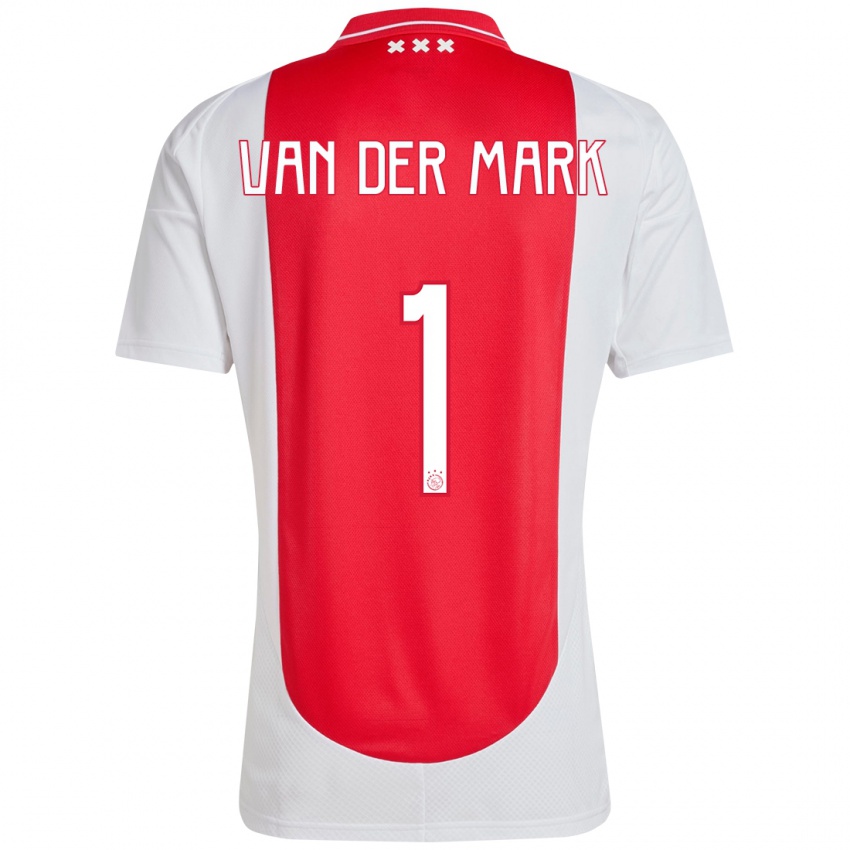 Gyermek Jesper Van Der Mark #1 Piros Fehér Hazai Jersey 2024/25 Mez Póló Ing