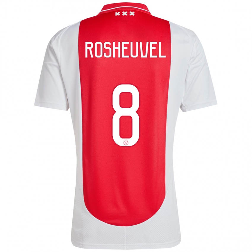 Gyermek Darren Rosheuvel #8 Piros Fehér Hazai Jersey 2024/25 Mez Póló Ing