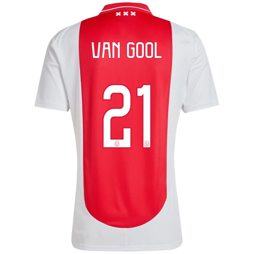 Gyermek Rosa Van Gool #21 Piros Fehér Hazai Jersey 2024/25 Mez Póló Ing