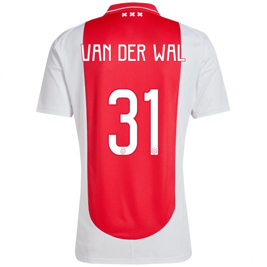 Gyermek Dionne Van Der Wal #31 Piros Fehér Hazai Jersey 2024/25 Mez Póló Ing