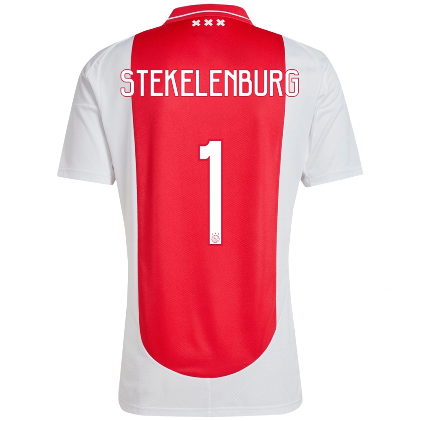 Gyermek Maarten Stekelenburg #1 Piros Fehér Hazai Jersey 2024/25 Mez Póló Ing