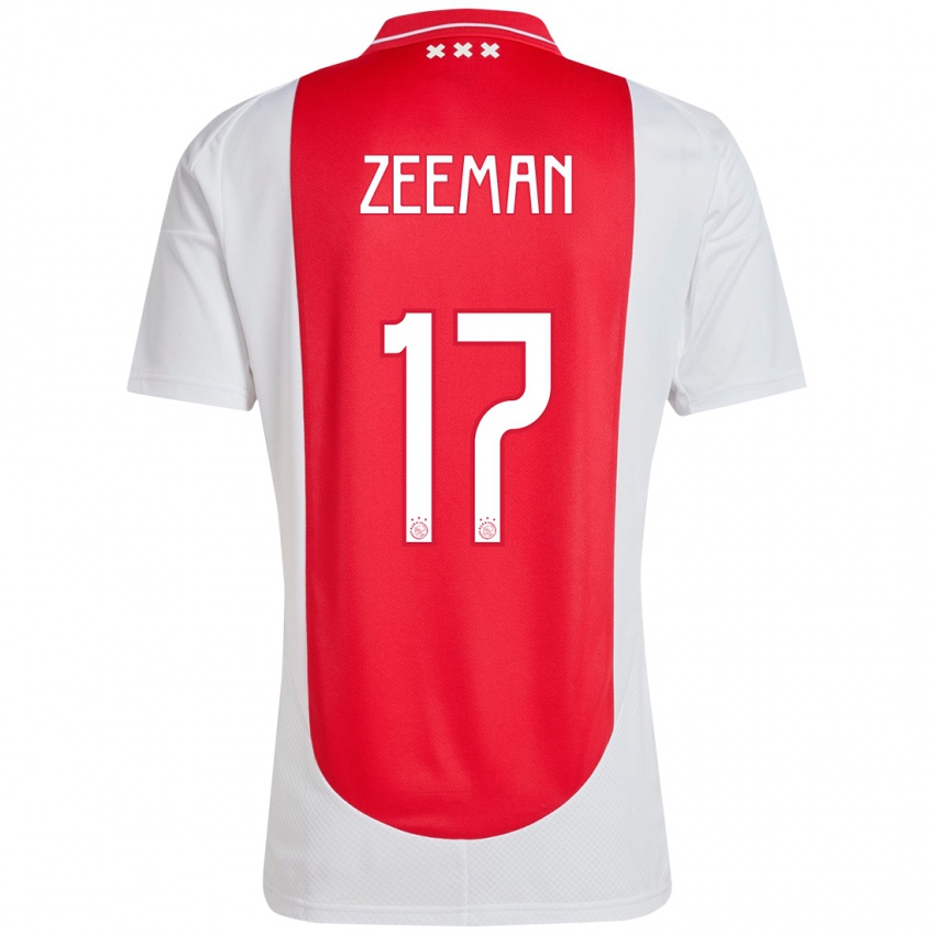 Gyermek Kelly Zeeman #17 Piros Fehér Hazai Jersey 2024/25 Mez Póló Ing